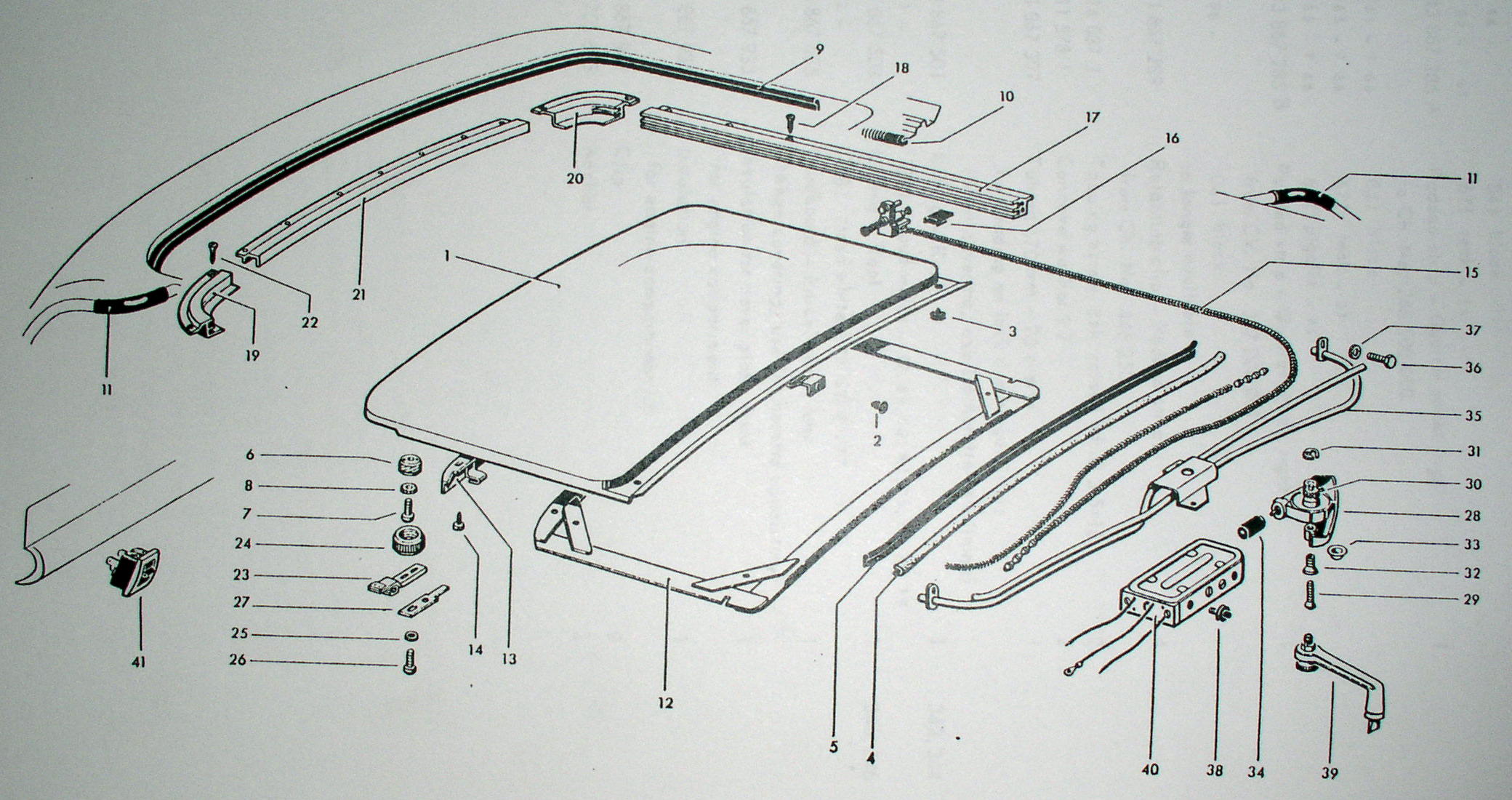 Mercedes Sunroof Parts Diagram
