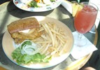 Fried Grouper Sandwich & Rum Punch