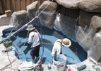 Spraying Water Mist to remove top layer