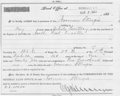 Land Purchase $200 for 160 acres in Dakota Territory