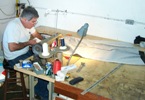 Jose Rodriguez installing headliner