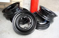 freshly powdercoated rims