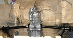 clean tranny & painted axles