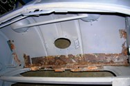 Spare tire area rusty