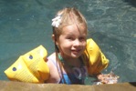 Tessa enjoying the spa
