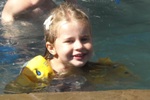 Tessa enjoying the spa